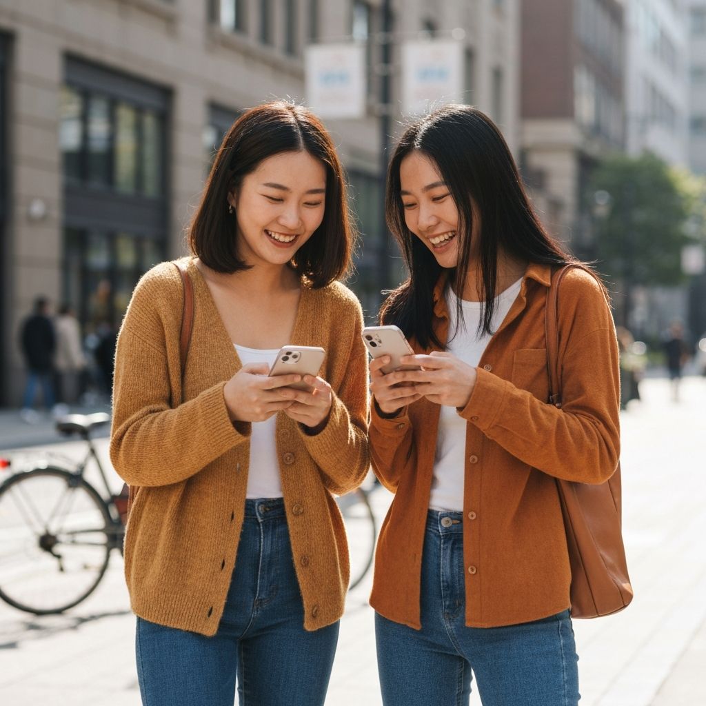 People using digital services on mobile devices